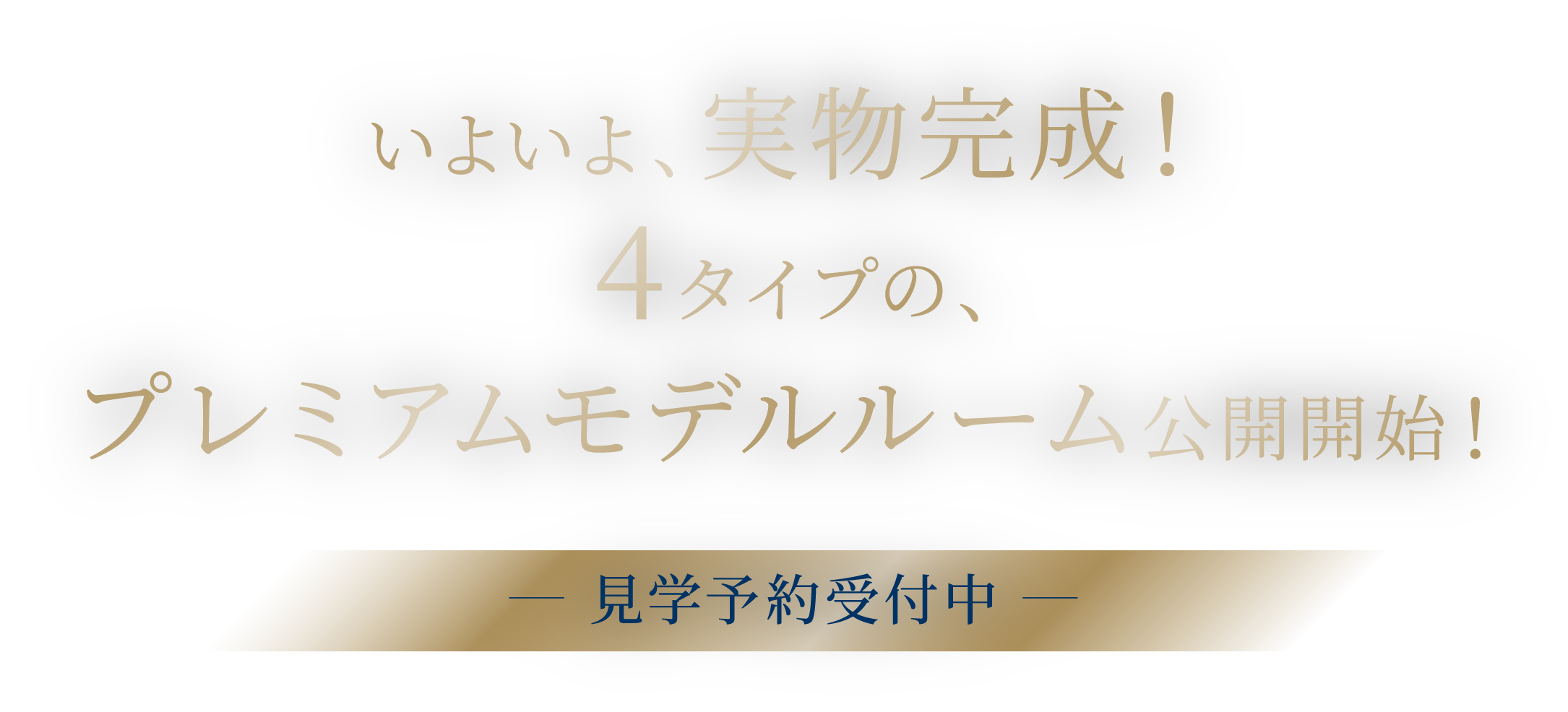 いよいよ、実物完成！4タイプのプレミアムモデルルーム公開開始！